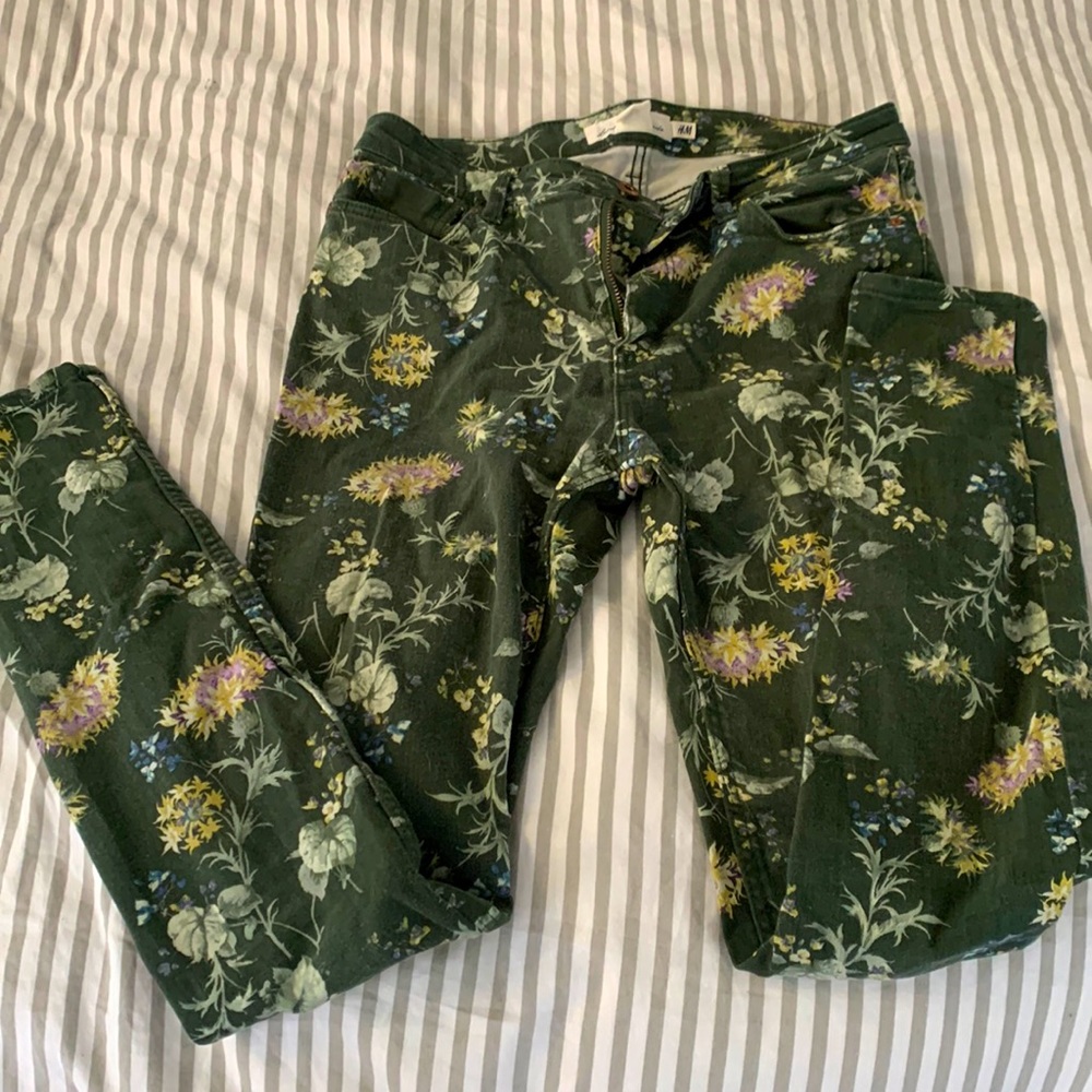 H&M floral print jeans size 10